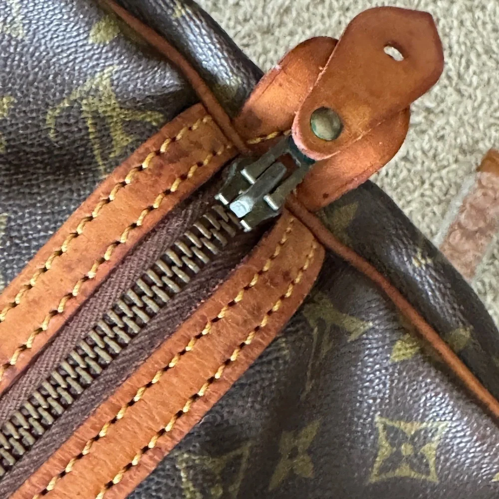 Louis Vuitton Sac Souple Travel Duffle 45 Brown Canvas, Leather Monogram GUC